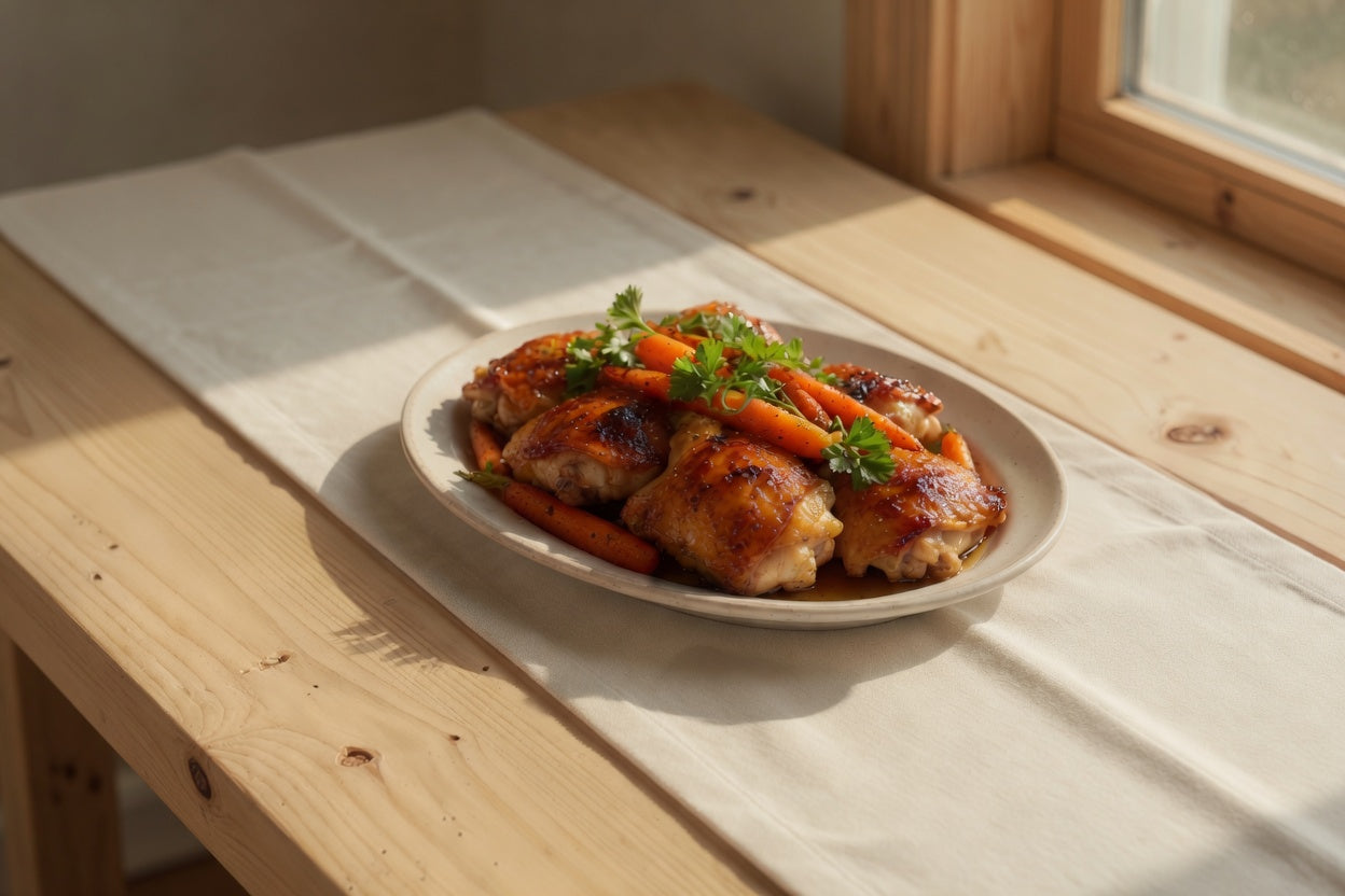 Dark amber honey glaze